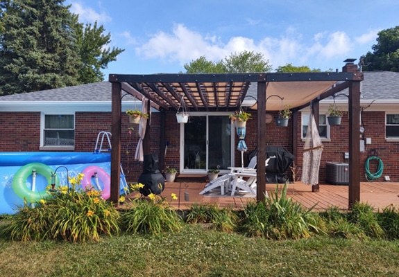 Mesh Tarps On Louvered Roof