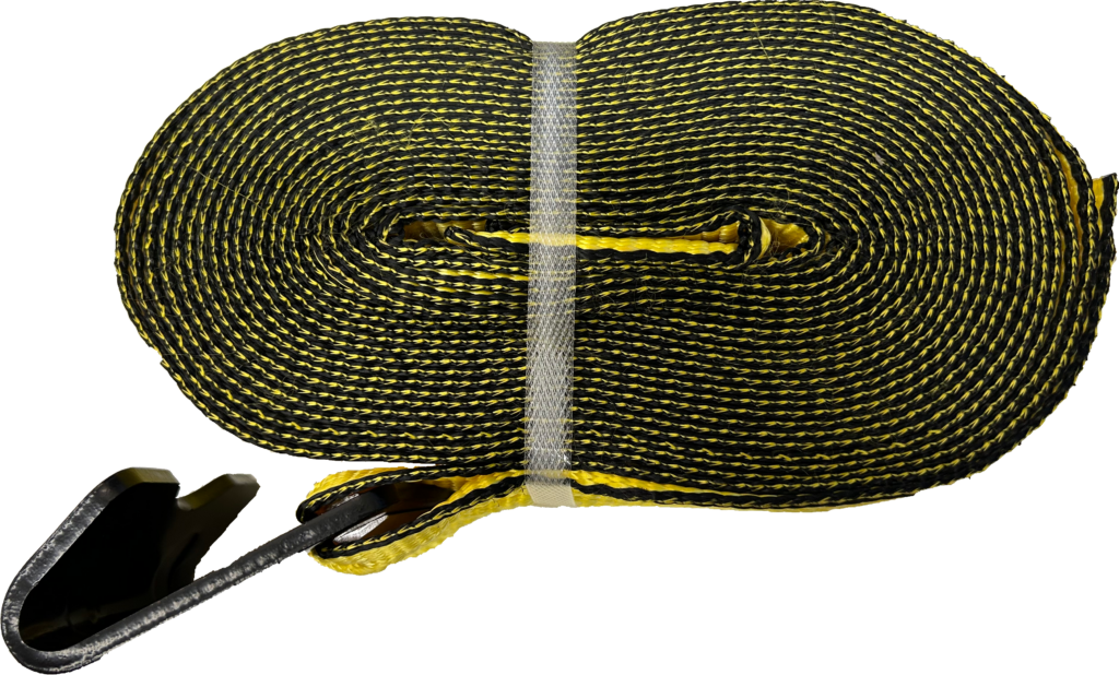 NEW! 7,333 lbs WLL 4IN x 30FT STRAP W/ FLAT HOOK —YELLOW Toledo Tarp