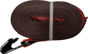 NEW! 7,333 lbs WLL  4IN x 30FT STRAP W/ FLAT HOOK ---RED